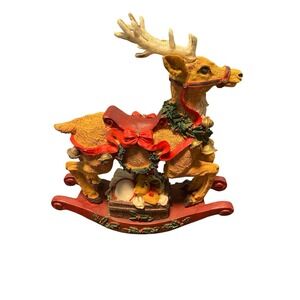 Windsor Collection MUSICAL‎ ROCKING REINDEER Music Box plays "jingle bells"